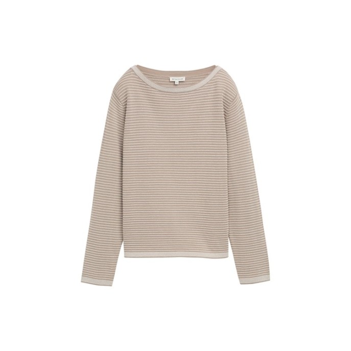 Tom Tailor pullover dotjes Latte ecru